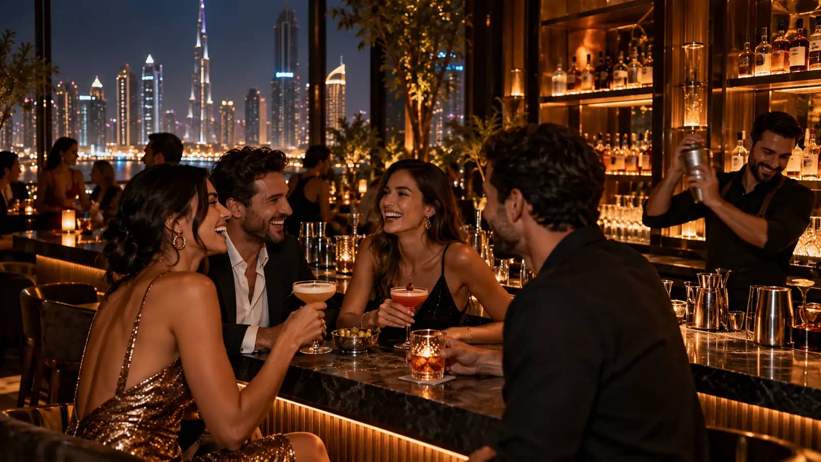 Illustrative scene: An evening at the bar